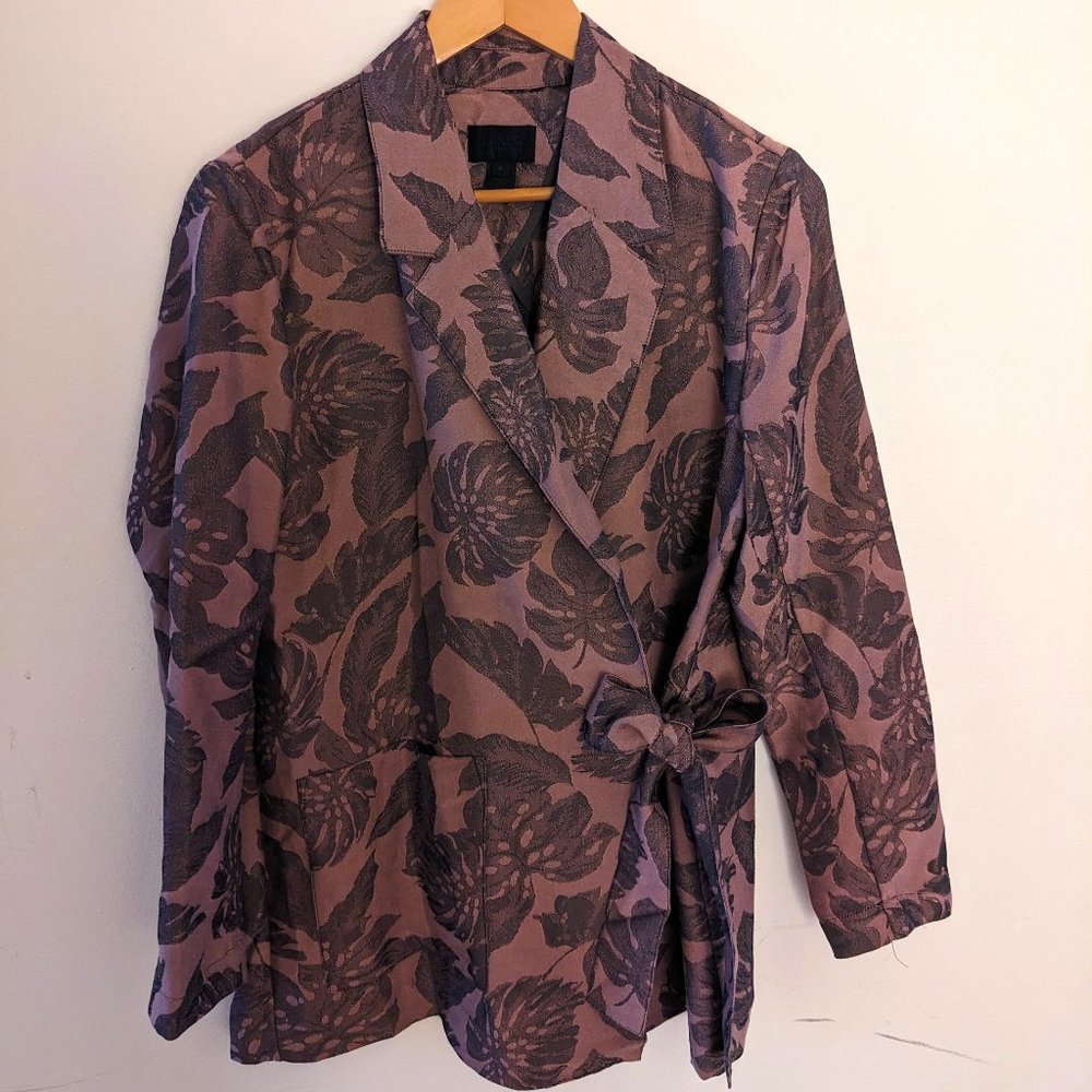 J.Crew Collection - Pink and Black Leaf Print Blazer